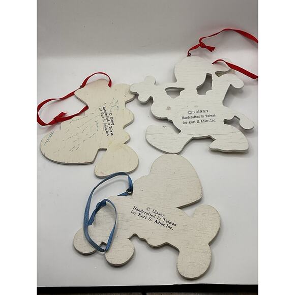 Vintage Disney Kurt S Adler Mickey Minnie Donald Wood Christmas Ornaments Lot 3 - Picture 5 of 5